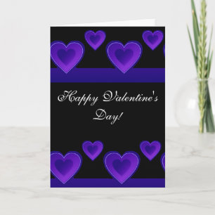 Cartes Pour Fêtes Annuelles Coeurs pourpre Heureuse Sainte-Valentin saluant Ca