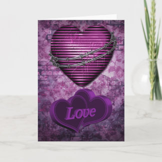 Cartes Pour Fêtes Annuelles Coeurs pourpres d'amour