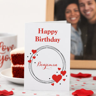Cartes Pour Fêtes Annuelles Coeurs romantiques Anniversaire 