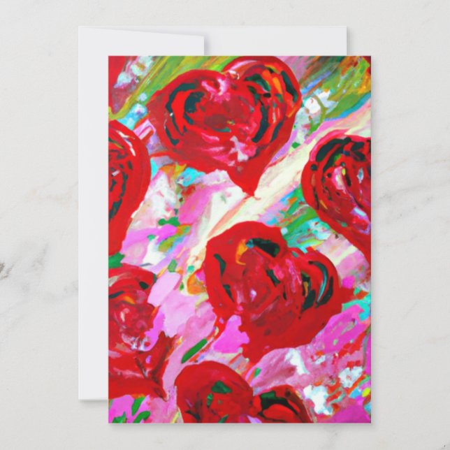 Cartes Pour Fêtes Annuelles Coeurs roses (Devant)