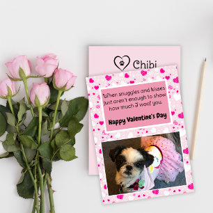 Cartes Pour Fêtes Annuelles Coeurs roses et blancs adorables Chien Saint-Valen