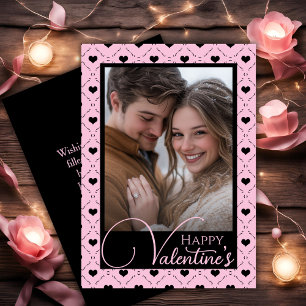 Cartes Pour Fêtes Annuelles Coeurs roses et noirs Bonne photo de Saint Valenti