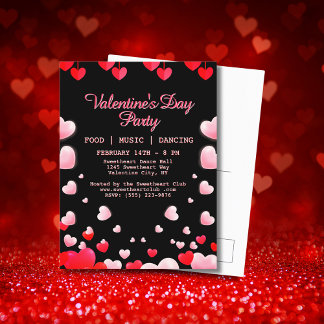 Cartes Pour Fêtes Annuelles Cœurs roses rouges fête de la Saint-Valentin Nourr