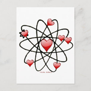 Cartes Pour Fêtes Annuelles Coeurs rouges de Saint Valentin atomique