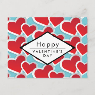 Cartes Pour Fêtes Annuelles Coeurs rouges Heureuses Saintes-Valentin