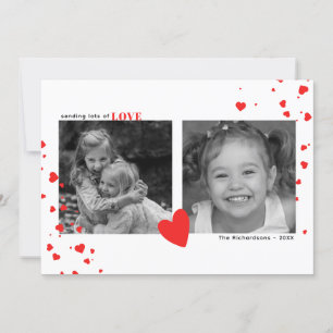 Cartes Pour Fêtes Annuelles Coeurs rouges modernes Saint Valentin Photo person