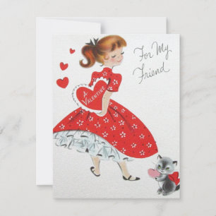 Cartes Pour Fêtes Annuelles Coeurs vintages de la Saint Valentin pour amies