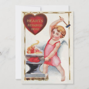 Cartes Pour Fêtes Annuelles Coeurs vintages de la Saint-Valentin réparés ici A