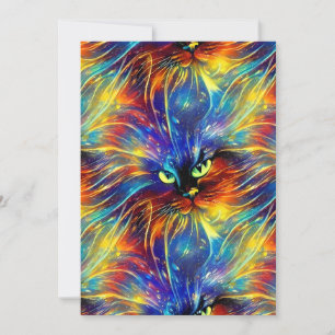Cartes Pour Fêtes Annuelles Cohésif Abstrait Exquis Cat Splashes Simples