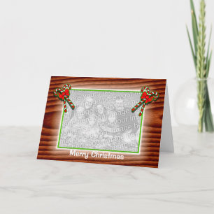 Cartes Pour Fêtes Annuelles Coins canne (cadre photo)