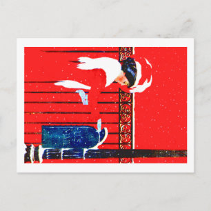 Cartes Pour Fêtes Annuelles Coles Phillips Fadeaway Girl - Noël blanc