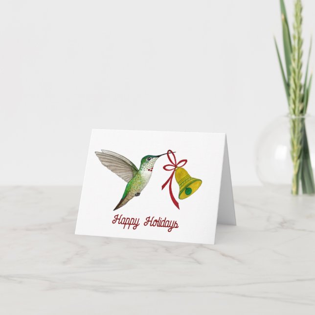 Cartes Pour Fêtes Annuelles Colibri avec Bell (Devant)