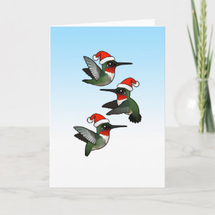 Cartes Pour Fêtes Annuelles Colibri Rubis-throated de Noël