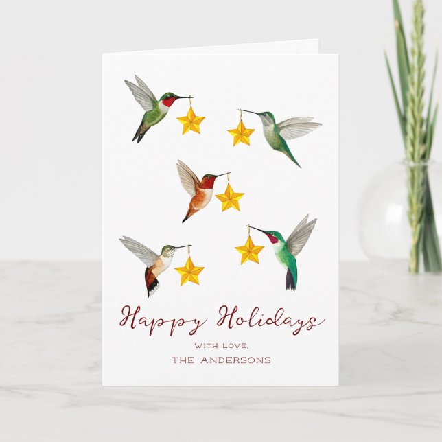 Cartes Pour Fêtes Annuelles Colibris personnalisés (Devant)