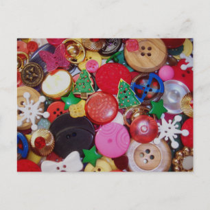Cartes Pour Fêtes Annuelles Collage avec boutons d'arbre de Noël