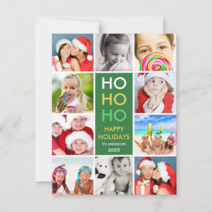 CARTES POUR FÊTES ANNUELLES COLLAGE COLORÉ   PHOTO HOLIDAY