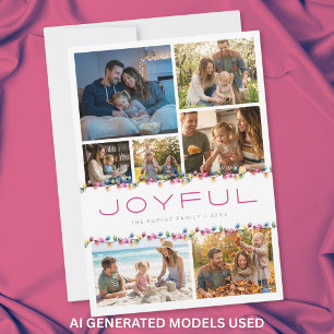 Cartes Pour Fêtes Annuelles Collage de 7 photos modernes de lumières de Noël j