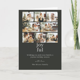 Cartes Pour Fêtes Annuelles Collage de Noël botanique personnalisé avec 8 phot