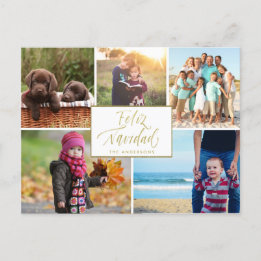 Cartes Pour Fêtes Annuelles Collage de photos de famille Feliz Navidad Noël