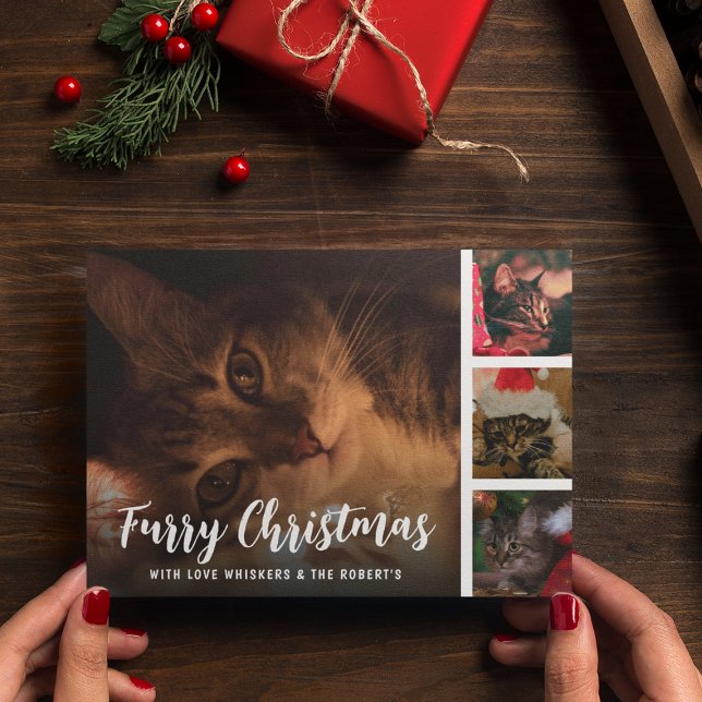 Cartes Pour Fêtes Annuelles Collage de photos de marionnettes de Noël Furry (Créateur téléchargé)