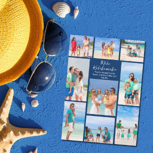 Cartes Pour Fêtes Annuelles Collage de photos de Noël au bord de la mer bleu m