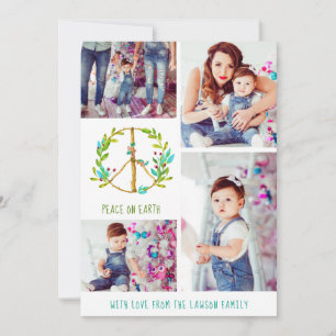 Cartes Pour Fêtes Annuelles Collage de photos de Noël   Paix sur Terre