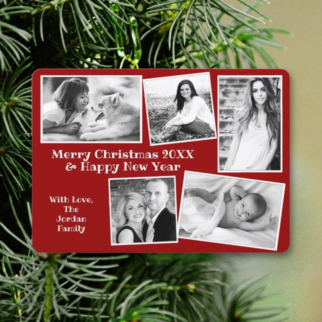 Cartes Pour Fêtes Annuelles Collage de photos familiales Noël personnalisé (Créateur téléchargé)