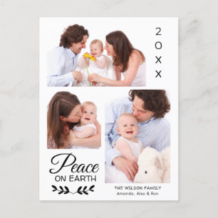 Cartes Pour Fêtes Annuelles Collage de photos personnalisé Famille Peace 3