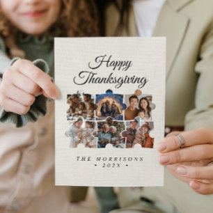 Cartes Pour Fêtes Annuelles Collage de puzzle 6 Bon thanksgiving de toile phot
