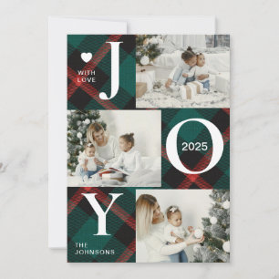 Cartes Pour Fêtes Annuelles Collage de quatre photos moderne   Joy Joyeux Noël