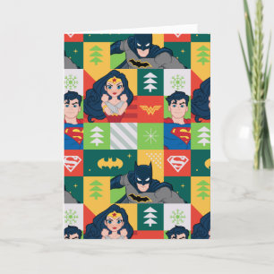 Cartes Pour Fêtes Annuelles Collage de vacances de la Ligue de la Justice