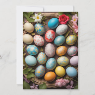 Cartes Pour Fêtes Annuelles Collage d'œufs de Pâques décoratifs mignons