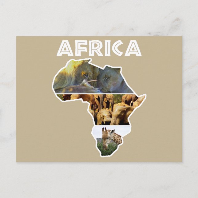 Cartes Pour Fêtes Annuelles Collage du continent africain (Devant)