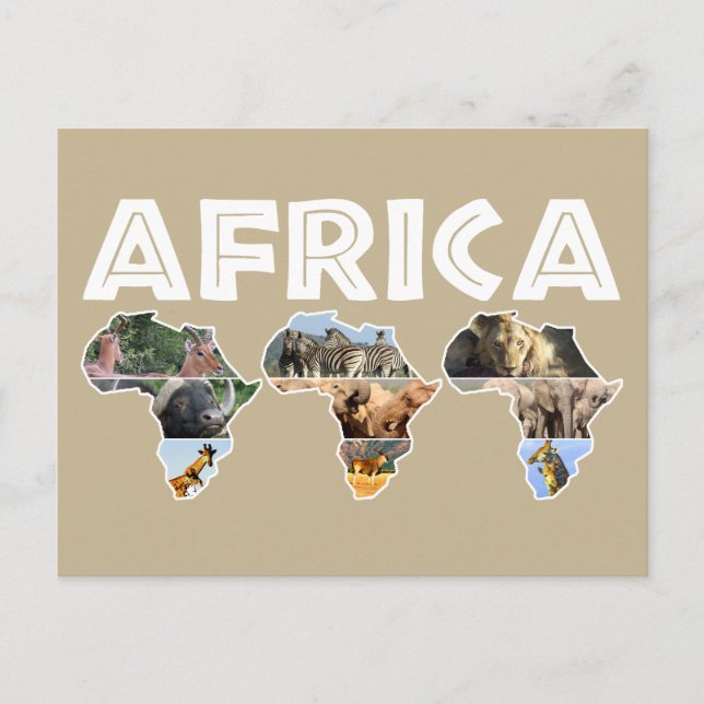 Cartes Pour Fêtes Annuelles Collage du trio du continent africain (Devant)