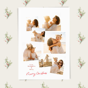 Cartes Pour Fêtes Annuelles Collage minimum simple rouge Noël Multi 7 photo