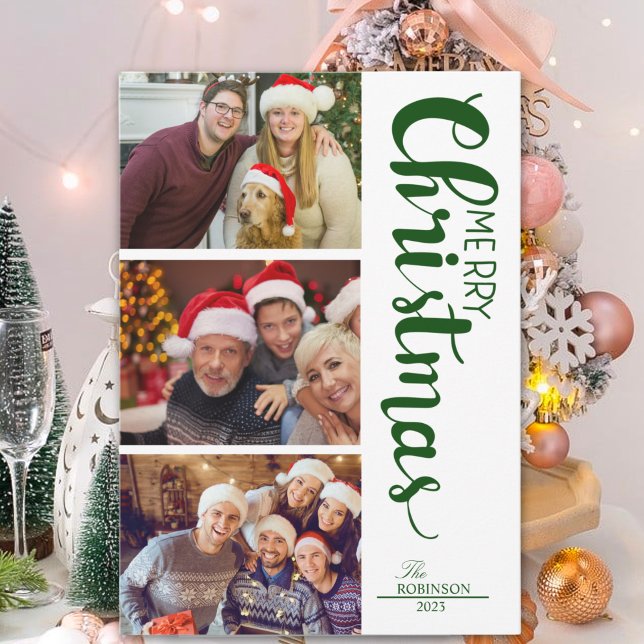 Cartes Pour Fêtes Annuelles Collage of 3 photos Family Christmas (Créateur téléchargé)