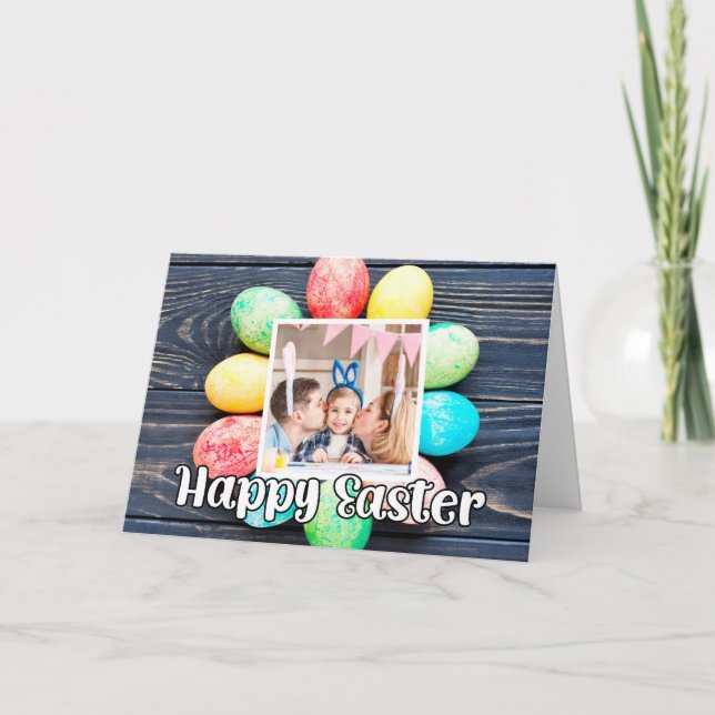 Cartes Pour Fêtes Annuelles Collage personnalisé d'oeufs de Pâques Photos Modè (Devant)