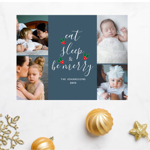Cartes Pour Fêtes Annuelles Collage photo Cute Four Noël
