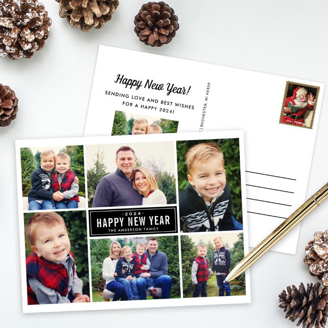 Cartes Pour Fêtes Annuelles Collage photo de Bonne Année (Créateur téléchargé)