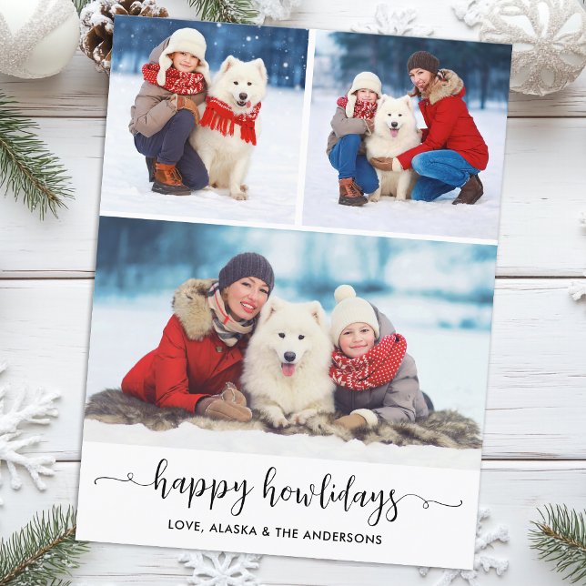 Cartes Pour Fêtes Annuelles Collage photo de chien personnalisé Noël Joyeux Ho (Créateur téléchargé)