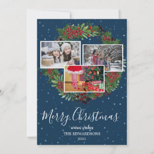 Cartes Pour Fêtes Annuelles Collage photo de famille Joyeux Noël rustique Vaca