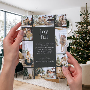 Cartes Pour Fêtes Annuelles Collage photo de Noël botanique personnalisé 10