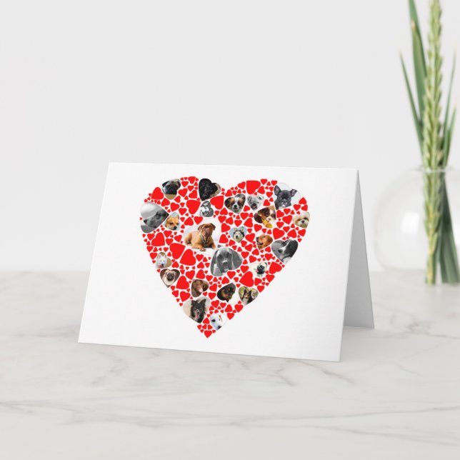 Cartes Pour Fêtes Annuelles Collage photo de Valentine Heart Dog (Devant)