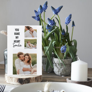 Cartes Pour Fêtes Annuelles Collage photo en couple et belle citation romantiq