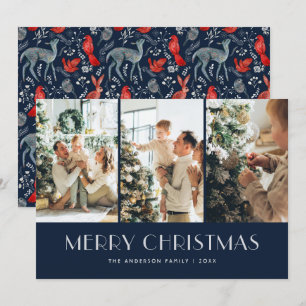Cartes Pour Fêtes Annuelles Collage photo Enchanted Forest Blue Red Nordic