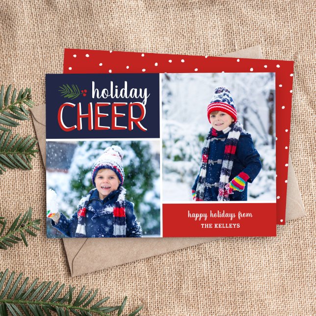 Cartes Pour Fêtes Annuelles Collage photo Holiday Cheer 2 (Créateur téléchargé)