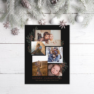 Cartes Pour Fêtes Annuelles Collage photo Juniper noir