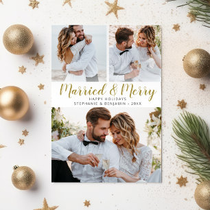 Cartes Pour Fêtes Annuelles Collage photo Marié & Joyeux marié Noël