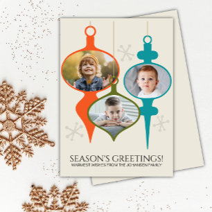 Cartes Pour Fêtes Annuelles Collage photo moderne du milieu du siècle Noël