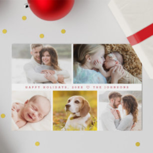 Cartes Pour Fêtes Annuelles Collage photo moderne Happy Holidays Custom